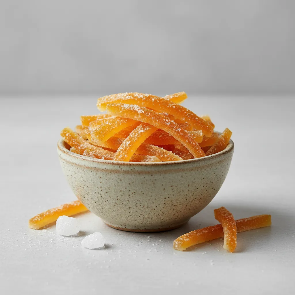 LARANJA EM TIRAS CRISTALIZADAS 100g 